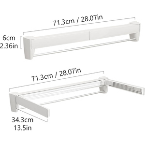 Tendedero de Ropa Plegable de Aluminio para Montar en la Pared, Serie 2026, Ecológico, con Estantes Ajustables para Baño, Cocina y Lavandería - Product Image 4