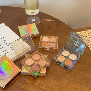 ظلال عيون بأربعة ألوان للبشرة الداكنة بالجملة، باليت ظلال عيون تجميلية سائبة، مستحضرات تجميل نباتية عضوية، باليت ظلال عيون لامعة - Product Image 3