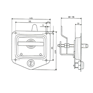Thép không gỉ gấp t xử lý hộp công cụ khóa tủ mái chèo Bảng điều khiển chốt cho RV Trailer xe tải - Product Image 6