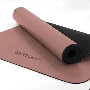 MOWIN 5mm doğal kauçuk özel pu yoga mat çevre dostu kaymaz lüks yoga mat taşıma kayışı ile ve çanta özel logo