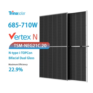 แผงโซลาร์เซลล์แบบสองหน้า Trina 695W รุ่น <span class=keywords><strong>Vertex</strong></span> S 600W 650W 665W <span class=keywords><strong>670</strong></span> วัตต์ 700W โมดูลเซลล์แสงอาทิตย์แบบโมโนคริสตัลไลน์แบบ Half Cut ของ Trina สำหรับใช้ในบ้าน - Product Image 2