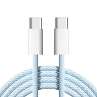 Nuevo Cable USB C a C de Nailon Trenzado de Alta Calidad de 1m 2m 60w 3A de Carga Rápida para iPhone, Computadora y Cámara