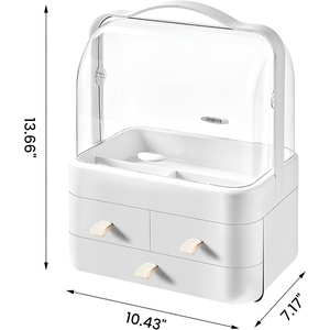 Sesame Factory Direct Supply Plastic Desktop Finishing <b>Box</b> with Handle and Drawer Design Makeup & Jewelry Organizer - Product Image 1