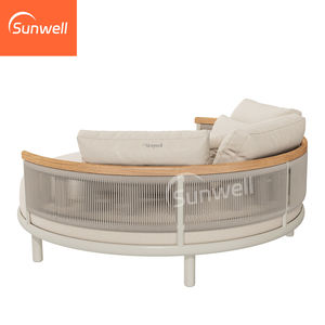 Meubles d'extérieur en aluminium, lit <span class=keywords><strong>de</strong></span> <span class=keywords><strong>soleil</strong></span> <span class=keywords><strong>double</strong></span>, résistant aux UV, lit <span class=keywords><strong>de</strong></span> repos, lit <span class=keywords><strong>de</strong></span> jour <span class=keywords><strong>rond</strong></span> pour les villas <span class=keywords><strong>de</strong></span> villégiature, au bord <span class=keywords><strong>de</strong></span> la piscine - Product Image 3