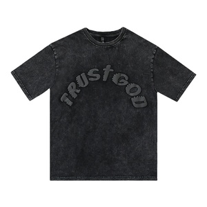 Camiseta de manga corta con estampado de letras Kanye de espuma Retro de belleza de verano - Product Image 1