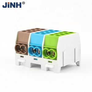 JHT3-25 (2p3) cách điện màu xanh + màu xanh lá cây + nâu vỏ phân phối kết nối 400V 100A 2 cực 3 khối Brass chia khối thiết bị đầu cuối - Product Image 3