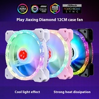 Châssis de bureau transfrontalier Jia RGB Diamond 12CM ventilateur de radiateur prend en charge la carte mère 5V3 broches avec roulement à billes pour boîtier d'ordinateur