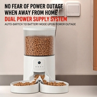 Distributeur automatique de nourriture pour animaux de compagnie, alimentation stable, longue durée de vie, accessoires pour animaux, conception à double alimentation, sans BPA, anti-colmatage, résistant à la rouille