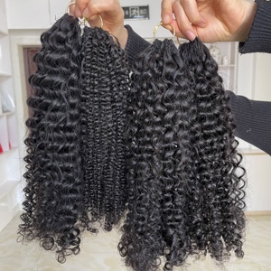 Wholesale High Quality Natural Deep Wave <b>Curly</b> Kinky Crochet Hair <b>Extensions</b> for Women Single Braiding in Stock - Product Image 1