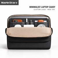 Housse d'ordinateur portable minimaliste avec logo personnalisé, 14-16 pouces, cadeau d'entreprise, pochette pour ordinateur avec poche organisatrice d'accessoires avant, OEM