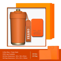 Cadeau d'entreprise haut de gamme, batterie externe et tasse à café de 450 ml, fournitures de voyage quotidiennes, cadeau personnalisé pour les activités d'entreprise