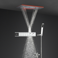 Nouvelle colonne de douche thermostatique à affichage numérique LED, effet pluie et cascade, 600*330mm, pour salle de bain