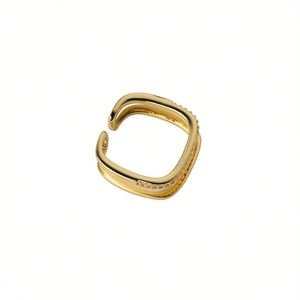 Anillo de Diamantes en Oro Amarillo, Corte Brillante Redondo, Color G, Natural, Minimalista, Unisex, para Uso Diario - Product Image 1