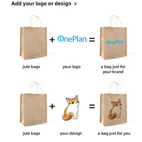 YIFAN Logo personnalisé sac fourre-tout en jute respectueux de l'environnement poignée épaisse sac réutilisable étanche longue poignée motif géométrique