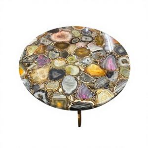 Sceau en agate poli artisanal, décoration de luxe pour la maison, motif floral religieux, résine, couleur personnalisée, qualité supérieure - Product Image 1