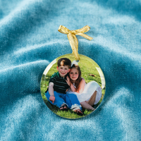 Personalisierter Vollfarbiger Foto-Kristall Ovaler Weihnachtsschmuck Maßgefertigtes Familien-Andenken Weihnachtsdekoration