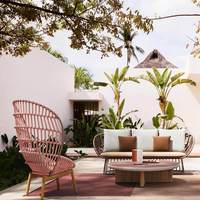 Dingshuai Modèle 100 – Ensemble de salon de jardin en rotin personnalisable style Wabi-Sabi avec chaises et table basse pour terrasse et balcon