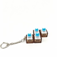 Porte-clés Fidget à 4 interrupteurs mécaniques éclairés sans capuchon, testeur de commutateur mécanique DIY, jouet anti-stress