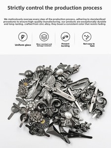Accessoires décoratifs pour bottes femme : Boucles à clip style punk avec strass et fleurs, incrustées <span class=keywords><strong>de</strong></span> diamants, vente directe usine - Product Image 4