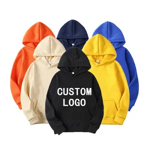 Großhandel Herren Baumwolle Fleece Unisex Schwergewicht Blank Pullover benutzer definierte Logo Hoodie