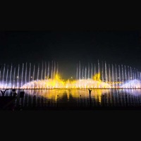 Fuente de Agua Musical Danzante de Gran Tamaño para Paisajismo Turístico, con Espectáculo de Sonido y Luces, de Acero Inoxidable, Moderna