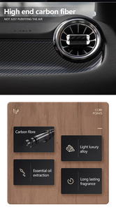 Diffuseur de parfum d'ambiance pour voiture de luxe haut de gamme, personnalisé en fibre de carbone, éclairage d'ambiance, énergie solaire, longue durée - Product Image 4