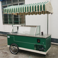 Chariot mobile de vente de crème glacée de 6 casseroles