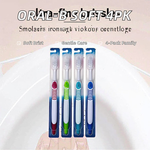Brosse à dents <span class=keywords><strong>Oral</strong></span>-<span class=keywords><strong>B</strong></span> Sensitive Clean pour adultes, 35 Extra Soft, lot de 4, bleu, vert, orange, rose - Product Image 4