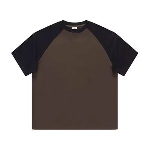 เสื้อยืดคอกลมแขนสั้นทรงหลวมสำหรับผู้ชาย ผ้าฝ้ายถัก 100% น้ำหนัก 300 กรัม ลวดลายเรียบ ทรงโอเวอร์ไซส์ สไตล์ลำลอง - Product Image 5