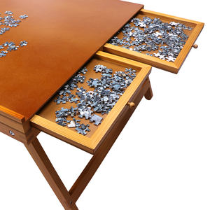 Superficie antiscivolo liscio in legno giocattoli per bambini in legno Puzzle Puzzle tavolo da tavolo con 4 cassetti - Product Image 2