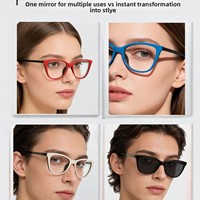 Lunettes de soleil polarisées 6-en-1 style œil de chat avec monture en TR90 et branches en acétate, verres magnétiques à clipser, protection UV400