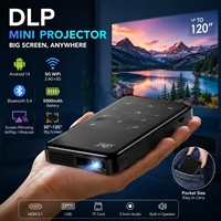 Mini projecteur DLP portable Android 14, projecteur de poche intelligent WiFi, 120 pouces, pour divertissement personnel et utilisation en chambre