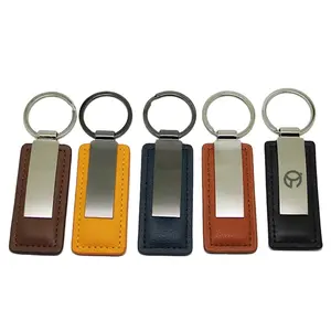 Wholesale Logo Key Rings Keyring Key Pendant Metal Luxury Keychain Custom Pu Leather Sublimation Blank Leather Keychain