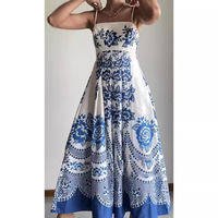 Robe imprimée symétrique de style ethnique, nouvelle collection printemps-été européenne et américaine