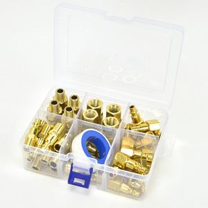 <b>Quick</b> Coupler 45Pc Kit 1/4 Npt Internal External Thread Male Female <b>Connectors</b> Plastic Box Pneumatic Parts - Product Image 1