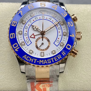 Cronógrafo mecánico de alta calidad de 44mm 7750 movimiento KF Factory 116681 904L acero oro rosa reloj de yate encanto - Product Image 1