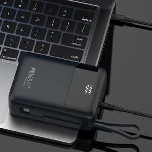 Chargeur rapide 5W PD, batterie externe 20000mAh Li-Polymère, câble intégré, écran LED, technologie GaN, chargeur rapide 2-en-1, compatible avec les ordinateurs portables - Product Image 5