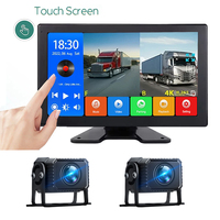 Moniteur de camion AHD 10,1'' 1080P à écran tactile, DVR 2 canaux pour caméras de véhicule, 4 broches 12-24V, aide au stationnement et vision arrière