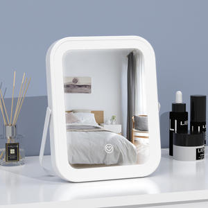 Zonyin beyaz kare LED ışık kozmetik ayna masaüstü masa makyaj masası aynası <span class=keywords><strong>3</strong></span> açık renk taşınabilir seyahat makyaj aynası kadınlar için - Product Image 6