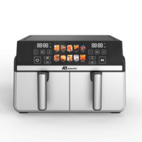 Friteuse à air Anbolife 10L à double panier (5L+5L), commande tactile numérique, cuisson synchronisée pour deux paniers séparés ETL/CE/CB OEM