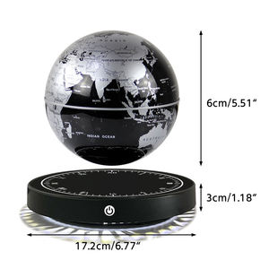Lámpara de Globo Terráqueo Flotante con Mapa del Mundo, Decoración Moderna Negra para Sala de Estar - Product Image 6