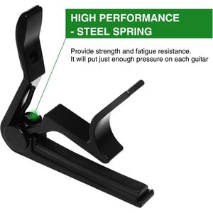 Capo de Guitarra Metálico con Almohadilla de Silicona, Pinza Portátil para Instrumentos de Cuerda, para Guitarra Acústica y Eléctrica - Product Image 4