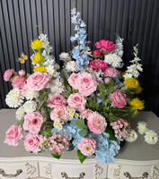 Bruidsboeket op maat, bloemstuk voor de gangpad, zijden kunstmatige rozen, bruidsbloemen voor de vloer, voor bruidsdecoratie