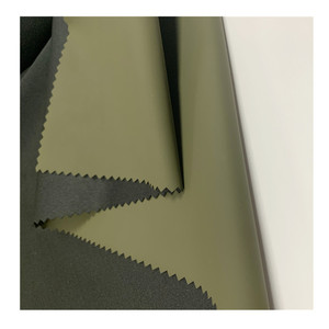 Chấ<span class=keywords><strong>t</strong></span> lượng cao 100% Polyester Vải PU tráng giả da cho áo mưa Hàng may mặ<span class=keywords><strong>c</strong></span> thân thiện với môi trường vậ<span class=keywords><strong>t</strong></span> liệu cao <span class=keywords><strong>c</strong></span>ấp ngoài trời - Product Image 6