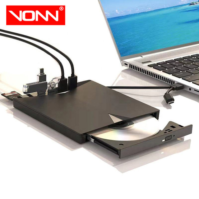 High-Speed Multifunctional Mobile DVD Burner TF/CD/USB Multi-purpose Interface Data CD ROM External DVD Drive for HDD Enclosure