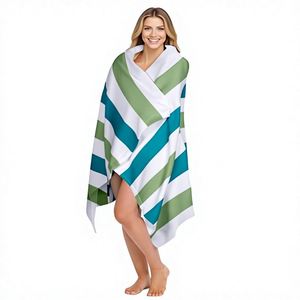 Serviette de plage surdimensionnée Ouxiaobai en microfibre, résistante au sable, 35x70 pouces, séchage rapide, légère, pour adulte, à fines rayures, anti-décoloration - Product Image 2