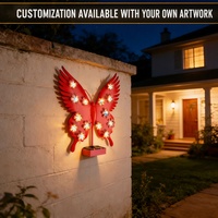 Lampe murale solaire en forme de papillon, LED multicolore, décoration de jardin, patio extérieur, décoration nocturne