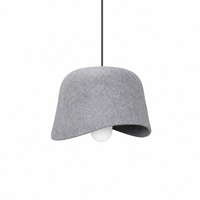 Lustre LED industriel pour plafond, en feutre PET, absorption acoustique, blanc chaud (3500K), corps rouge/gris, CRI 90, éclairage pour la maison et le bureau