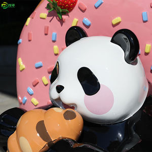 맞춤형 현대적인 대형 동물 만화 방수 유럽 디자인 야외 장식용 유리섬유 수지 거대 판다 조각상 - Product Image 4