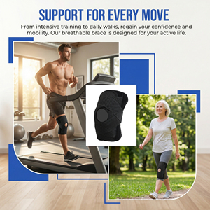 <span class=keywords><strong>Genouillère</strong></span> ajustable avec stabilisateurs latéraux et coussinets en gel rotuliens, soutien du genou pour déchirure du ménisque, arthrite, course à pied, entraînement, sports - Product Image 5